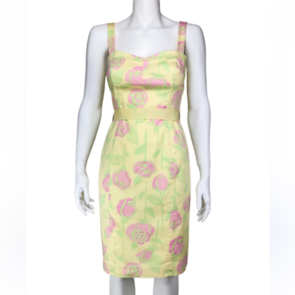 Lilly Pulitzer, Women's Floral Printed Roslyn Dress, Yellow size 10